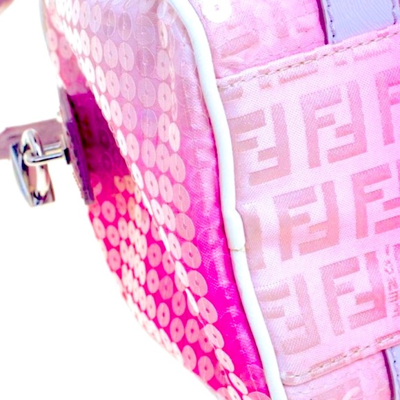 Fendi Limited Edition Vintage 1997 Pink Zucchino Sequins Mini Forever Bag - Picture 11 of 15